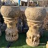 Maceta Retro de Mármol Blanco, Maceta Antigua Tallada a Mano, Pilar de Columna, Decoración de Interior, Adornos de Escultura para Cultivo de Flores