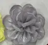 6,5cm Flor de Organza com Glitter Fino Elegante de Fada Borda Assada Acessórios para Cabelo Flor Acessórios Flor para Sapato Flor para Bolsa diy Acessórios para Cabelo
