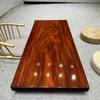 Mesa de madera maciza grande, mesa de té con forma de piña y tronco de palisandro africano de Okan, mesa de té sencilla de caoba para reuniones de oficina