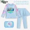 Bañador Infantil Bunny Judy Nick para Niñas de Dos Piezas Manga Larga Pantalón Largo Protección Solar Secado Rápido Conjunto de Bañador para Niñas