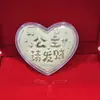 Moeda de Ouro Estilo Shuibei Token de Amor, Ouro Puro 999, Presente de Dia dos Namorados Casamento