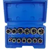 Conjunto de 13 peças de extrator de parafuso de porca quebrada parafuso quebrado parafuso sextavado conjunto de ferramentas de remoção de manga
