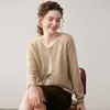 Nuevo Estilo Otoño/Invierno 2026 Cardigan de Cachemir Engrosado de Cuello Redondo Falso de Dos Piezas para Mujer Suéter de Punto Versátil para Mujer