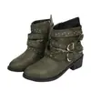 Botas Martin para mujer transfronterizas, nueva colección otoño 2025, estilo punk europeo y americano, botas casuales de media caña con tachuelas, venta al por mayor