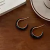 Nuevos pendientes de botón redondos con goteo de aceite estilo chino nicho alta gama moda retro pendientes lujo ligero personalidad temperamento simple joyería para orejas