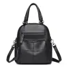 Mochila Popular de Couro de Vaca 2025 Nova Bolsa Feminina Mochila de Ombro Multifuncional Fashion Coreana Couro de Camada Superior Mochila Escolar