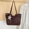 Bolso de Motocicleta Retro Escarchado de Otoño 2026 Nueva Moda Coreana Bolso Tote Gran Capacidad Moda Versátil Bolso de Hombro Único