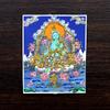 Thangka Hecho a Mano Color Dorado Núcleo Verde Maestro de la Medicina Madre Fo Zakilam Pintura de Color Lienzo Pasado y Presente Se Puede Cambiar