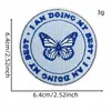 Energia Positiva Frase Curta em Inglês Patch de Tecido Patch Bordado Azul Patch Emblema para Passar Decoração Bordada Acessórios para Roupas e Malas