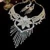 Collar de Borlas de Flor de Diamante de Moda Exquisita Transfronterizo Europeo y Americano Cadena de Suéter de Lujo Ligero Gama Alta Collar Personalizado de Nicho