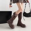 Botas Retro de Suela Gruesa Versátiles de Moda Botas 2025 Otoño e Invierno Nuevo Estilo Botas de Caballero de Moda por Encima de la Rodilla para Mujer