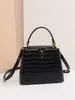 Marca de bolsas de mão para comércio exterior, alternativa à bolsa com estampa de crocodilo, bolsa de ombro simples da moda transfronteiriça, bolsa feminina personalizada OEM