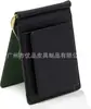 Carteira Masculina e Feminina Dobrável de Metal com Clipe Dourado de Couro Genuíno Multifuncional, Porta-Moedas Japonês, Bolsa de Dinheiro