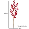 Frutas Vermelhas Artificiais de Natal Decoração de Atmosfera para Árvore de Natal Suprimentos Galhos DIY com Frutas Vermelhas de Natal