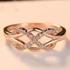 Anillo de moda transfronterizo con circonita micropavimentada, símbolo de infinito y amor en forma de 8, joyería de diseño de anillo hueco para mujer