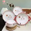 Vajilla de cerámica Jingdezhen de lujo, ligera y esmaltada, ideal para el hogar, con diseño de porcelana de hueso.