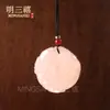 Pingente de Lótus Rosa de Gelo Natural, Buda Afegão de Jade, Amuleto da Paz, Colar de Buda de Jade, Pingente de Jade