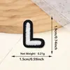 Parches bordados de letras inglesas en blanco y negro, mini, de venta caliente transfronteriza, con adhesivo termofusible para ropa, zapatos y sombreros, parches decorativos para planchar