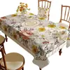 Toalha de mesa para sala de jantar estilo americano, à prova d'água, à prova de óleo, lavável, resistente ao calor, base de mesa de PVC, luxo leve, toque de alta qualidade, protetor de superfície de mesa de centro