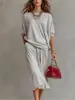 2026 Ropa de Otoño Nueva de Estilo Callejero Casual Europea y Americana TK con Hombros Descubiertos para Mujer Conjunto de Falda y Minifalda