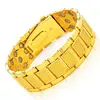 Pulseira Magnética Amazon Cross Cobre Antigo Vermelho Três Fileiras Fecho Dobrável Eletrodepositado Escovado Pulseira Liga de Zinco Joias Masculinas