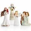 Estatueta de Anjo Estátua de Resina Estilo Country Americano Personagem Decoração Casal Coração de Amor Casamento Casa Pequeno Presente Criativo