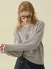 Suéter de punto para mujer con ribete de encaje estilo francés, para otoño e invierno, con un diseño casual que estiliza y es suave, adecuado como top de capa base