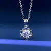 Clásico de comercio electrónico en vivo, colgante de moissanita color D VVS, collar romántico en forma de copo de nieve en V, chapado en plata con oro grueso de 18 quilates, fresco y elegante