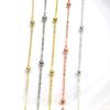 Cadena de cuentas redondas de 3,5 mm de oro de 14 quilates que conserva el color, accesorios de joyería hechos a mano para collar, pulsera, pendientes con borlas.