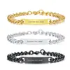 Pulsera de Acero Inoxidable para Pareja Hot Mining Transfronteriza Pulsera Curva Grabada en Ins Pulsera Distintiva Cadena Hip-hop DIY para Hombre en stock
