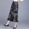 Saia sereia estilosa texturizada dupla face para mulheres, novo modelo outono 2026, cobre o quadril, cintura alta, modeladora, com efeito drapeado, saia bodycon de peça única, moderna