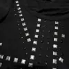 Verão 2026 Tops Femininos de Manga Longa Estilo Punk Escuro Estampa de Rebite Camisa Básica Atacado Streetwear Transfronteiriço