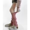 Calcetines Grises de Otoño e Invierno, Calcetines Gruesos de Canalé Cálido para Pantorrilla, Cubrepiernas Gruesos Retro Marrones, Cubrebotas en Capas para Mujer