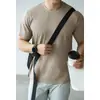 [Liquidação/Sem Devoluções e Trocas] Camiseta Masculina Manga Curta Respirável de Secagem Rápida com Toque Gelado de Seda de Gelo, Similar a Algodão e Linho