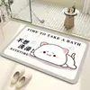 Alfombrilla de Piso de Barro de Diatomeas de Dibujos Animados, Alfombrilla Absorbente para Piso de Baño, Felpudo para Puerta de Inodoro, Felpudo Antideslizante para Baño, Alfombrilla de Pie de Secado Rápido