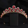 Tocados para Novias Transfronterizas Lujosa Corona Pequeña Brillante de Pedrería Tocados de Gota de Agua Multicolor Lazo Regalo Accesorios para Vestido de Novia Diadema