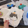 Chaleco de punto jacquard fino transpirable de verano para niños y niñas, top tipo camiseta sin mangas con estampado de dibujos animados, estilo coreano moderno