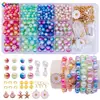 Kit de Materiales para Manualidades con Perlas de Imitación, Juego de Cuentas de Concha Coloridas Transfronterizo, 540 Piezas/Caja