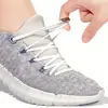Nuevos Cordones Elásticos Sin Atar Cordones de Zapato Semicírculo Para Zapatillas de Niños y Adultos Cordón de Zapato Rápido Perezoso Candado Metálico Cordones Cuerdas de Zapato