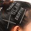 Europa e Estados Unidos transfronteiriço novo cocar de strass com letras em inglês THANKS DRIPPIN grampo de diamante acessórios de cabelo femininos