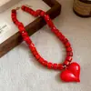Collar de doble capa con cuentas acrílicas transfronterizo europeo y americano, cadena para la clavícula de lujo ligero de alta gama, joyería de estilo étnico vintage al por mayor