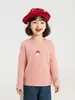Camiseta personalizada Wulibu Yi para niñas 2026 Otoño Nueva Moda Dibujos Animados Manga Larga Camiseta Básica para Niños