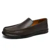 Sapatos Masculinos Transfronteiriços, Sapatos de Couro Casuais de Negócios para Primavera, Mocassins Masculinos de Couro Bovino com Solado Macio, Mocassins Slip-On, Tamanho Grande 47