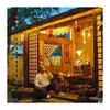 Alojamiento Rural de Moda en Villa de Madera con Techo de Paja, Paisajismo de Patio Rural, Sala de Té y Madera Resistente a la Corrosión al Aire Libre para Turismo Agrícola