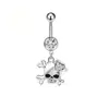 Anillo de Ombligo Perforado de Acero Inoxidable Popular en Europa y América Cabeza de Calavera Diamante Clavo de Ombligo Moda de Halloween Joyería de Body Piercing