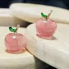 Colgante Pequeño de Manzana de Cristal Natural Pendientes DIY Hechos a Mano Accesorios de Joyería Colgante Pequeño Fresco Hecho a Mano Venta al Por Mayor