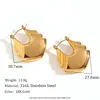 Moda Transfronteriza Europea y Americana Nicho Retro Patrón de Serpiente Clip para Oreja Acero Inoxidable Chapado en Oro de 18K Geométrico Sarga Pétalo Pendientes para Mujer