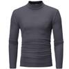 Camiseta de manga larga ajustada con cuello alto y color liso para hombre, nueva camiseta de comercio exterior de Amazon, camiseta deportiva informal de talla grande a la moda