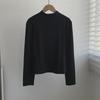Elegante Camiseta Básica de Color Puro con Mangas Largas para Mujer con Lana de Oveja, Corte Ajustado y Top tipo Camiseta Interior, Nuevo Estilo Otoño e Invierno