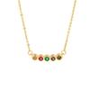 Collar Dulce Estilo Caramelo Arcoíris Chapado en Oro 18K Estilo Coreano Lujo Ligero Nicho Hada Cadena Clavícula Joyería Europea y Americana de Alta Gama